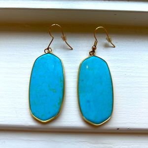 Gold Drop Earrings in Turquoise